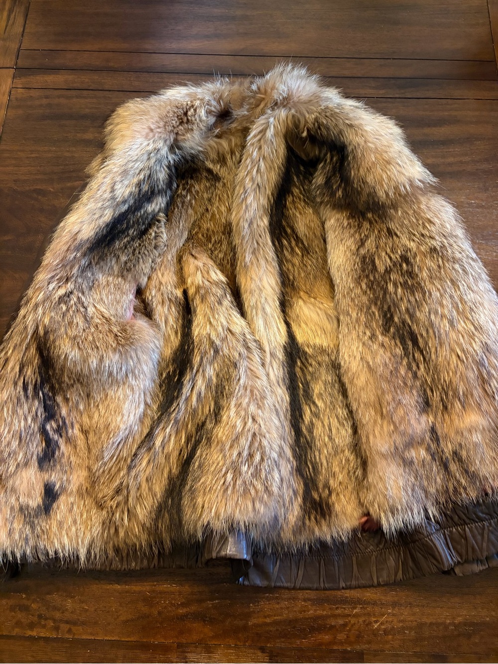 Vintage Zinman Furs Brown Leather Jacket Coyote Fur Lined Collar Coat - Picture 2 of 9